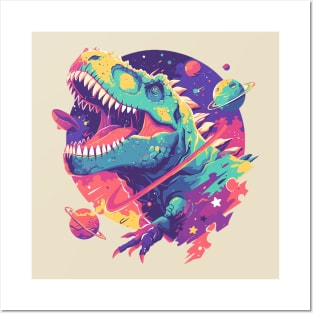 dinosaur in space Posters and Art